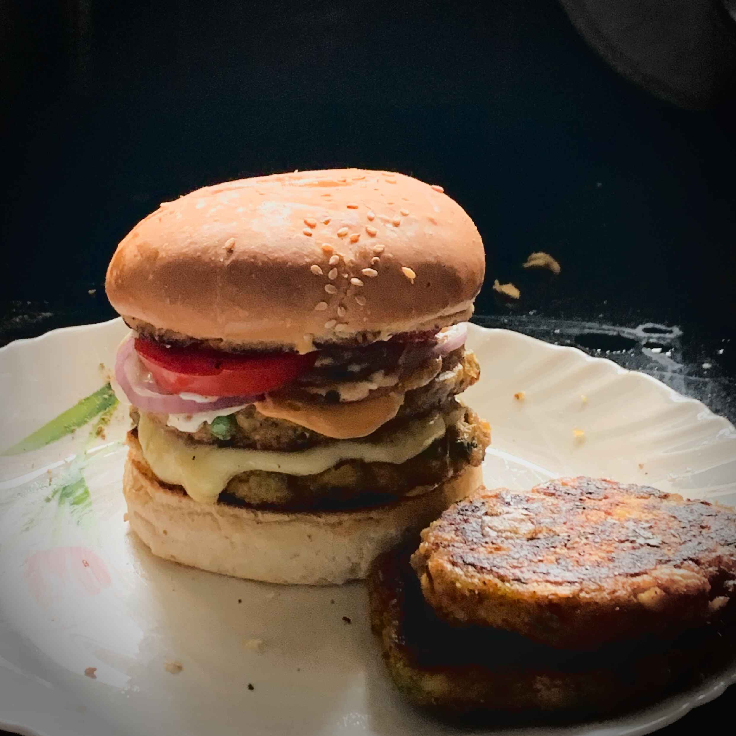 A burger prepared 
using the Star Wada chickpea patty